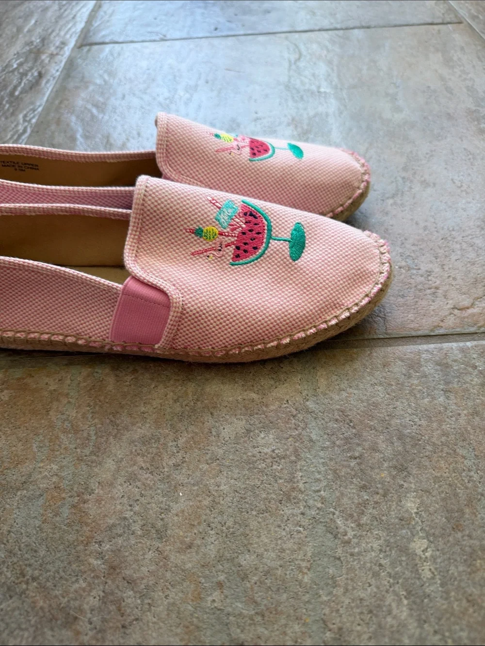 Talbots Izzy Watermelon Cocktail Embroidered Espadrille Flats